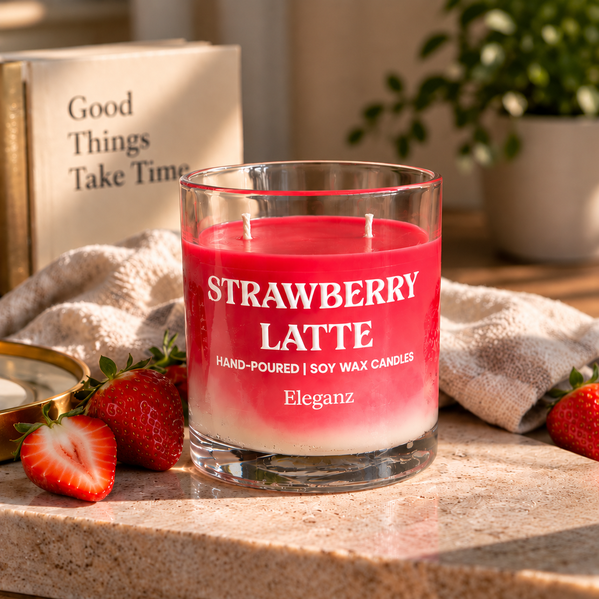 Iced Strawberry Latte Candle