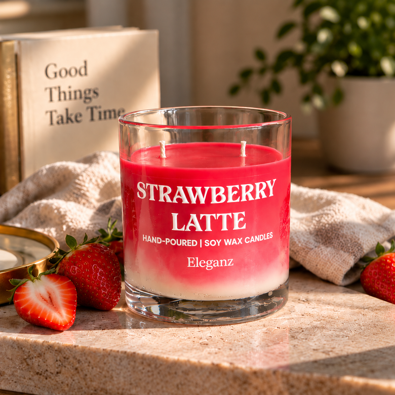 Iced Strawberry Latte Candle