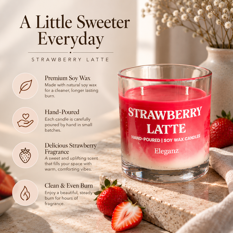 Iced Strawberry Latte Candle