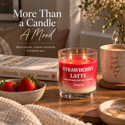 Iced Strawberry Latte Candle