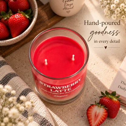 Iced Strawberry Latte Candle