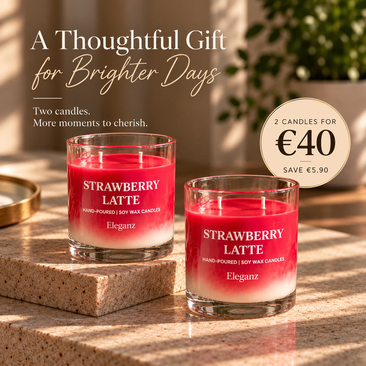 Iced Strawberry Latte Candle