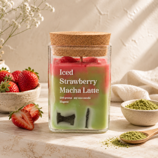 Iced Strawberry Macha Latte Candle