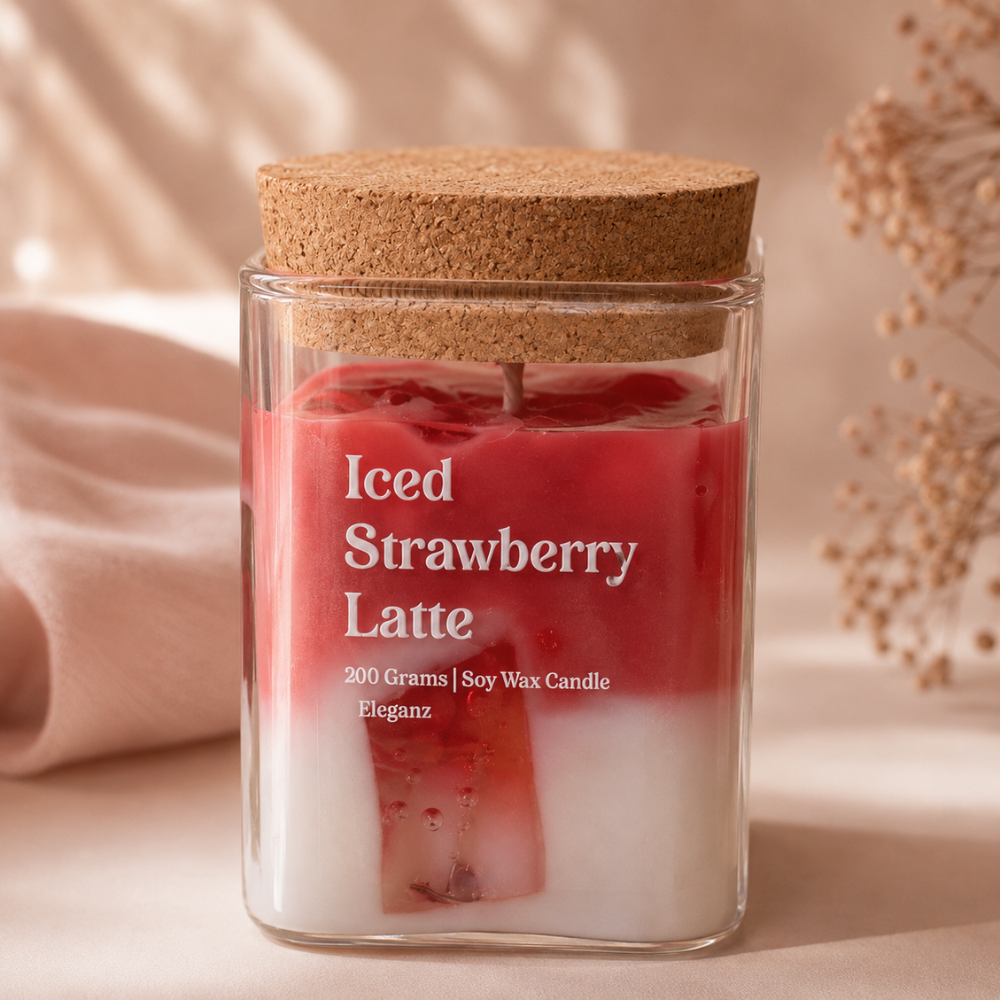 Iced Strawberry Latte Candle